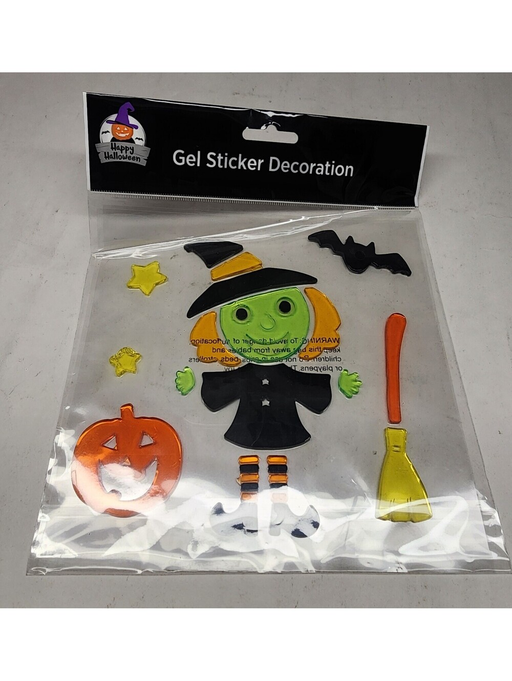 Halloween Window Gel Sticker Decorations Pumpkin Witch Holiday Decor New Sealed